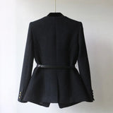 Double-Button Wool Coat for Women