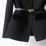 Double-Button Wool Coat for Women