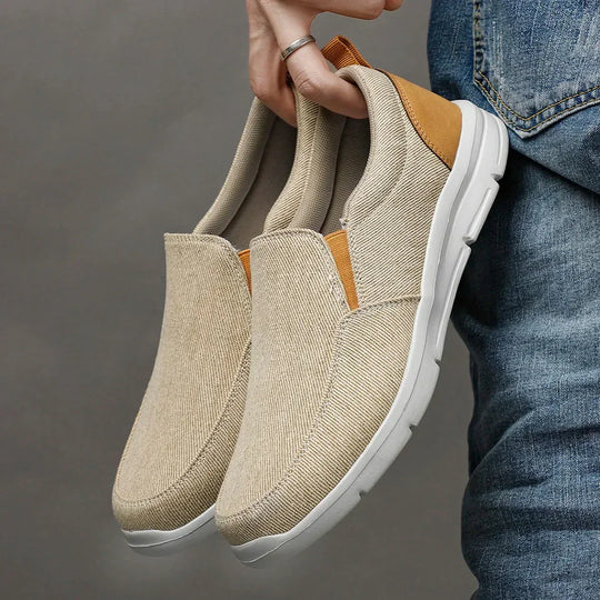 Elastic Canvas Slip-On Shoes for Men