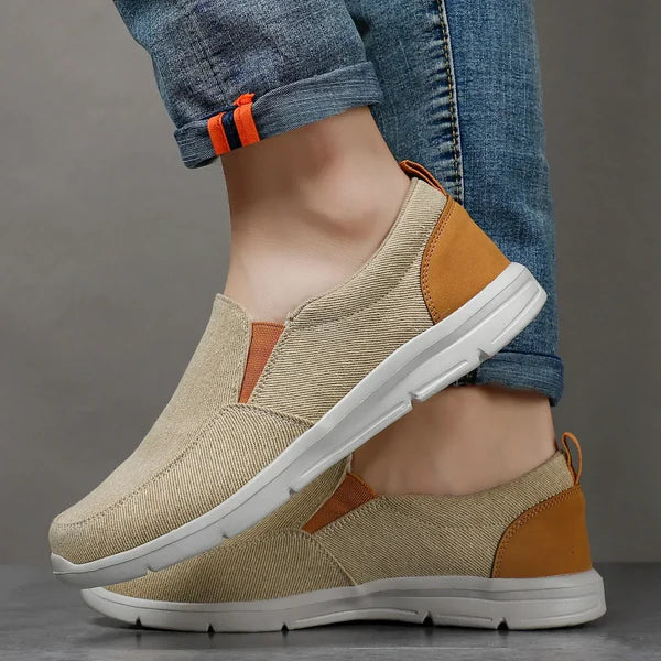 Elastic Canvas Slip-On Shoes for Men