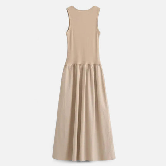 Elastic Waist Midi Dress for Women