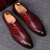 Embossed Lace-Up Dress Shoes for Men