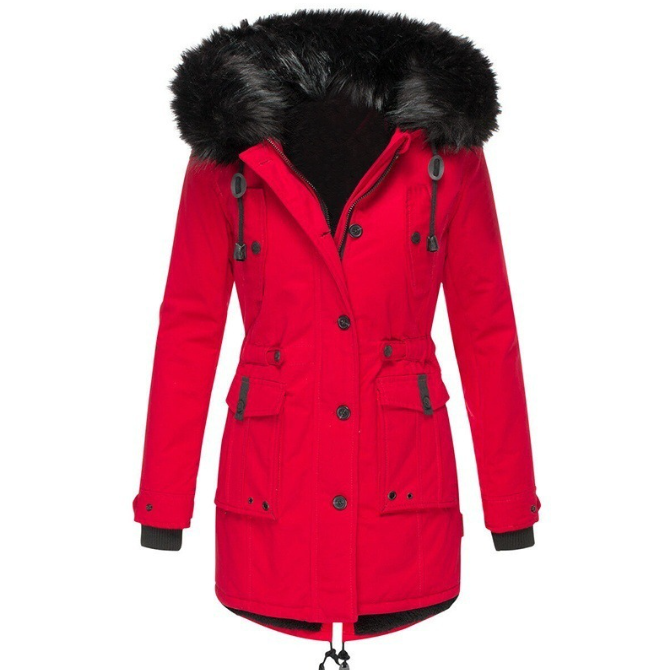 Faux Fur Hooded Parka Jacket for Women