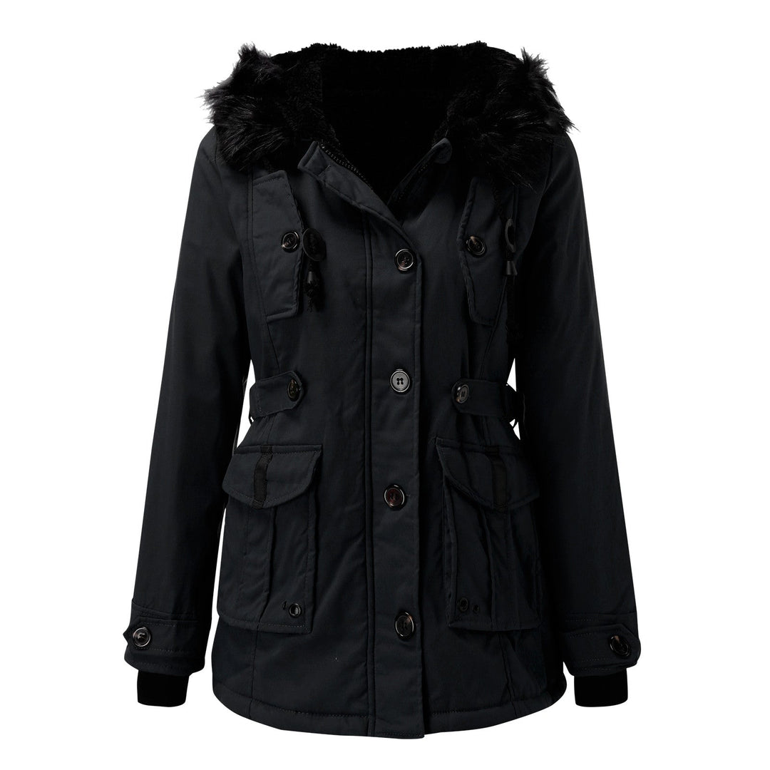 Faux Fur Hooded Parka Jacket for Women