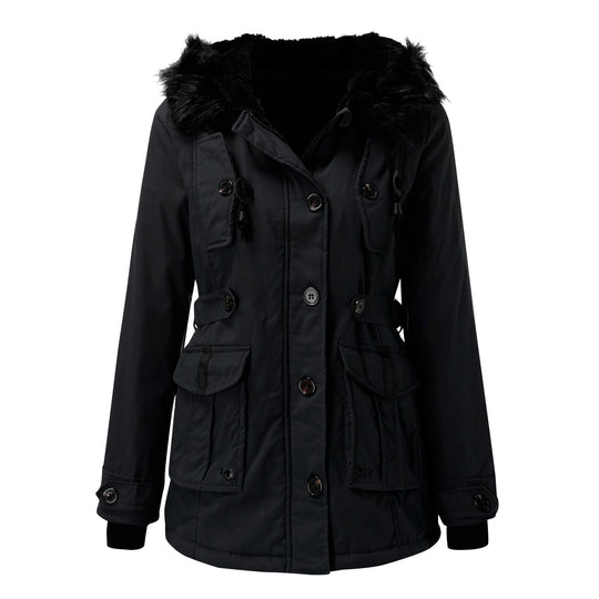 Faux Fur Hooded Parka Jacket for Women