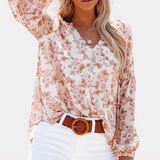 Floral Print V-Neck Blouse for Women