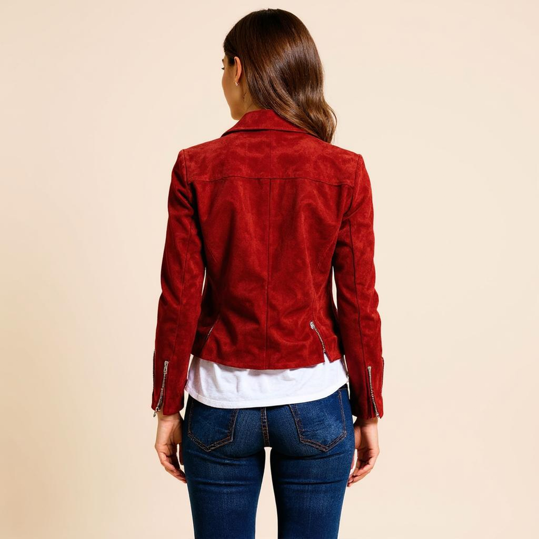 Women's Front-Zip Jacket with Stretch Sleeve Trim