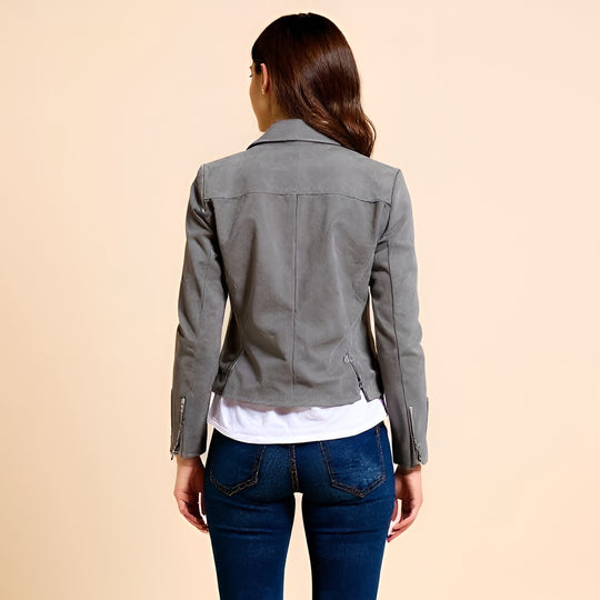 Women's Front-Zip Jacket with Stretch Sleeve Trim