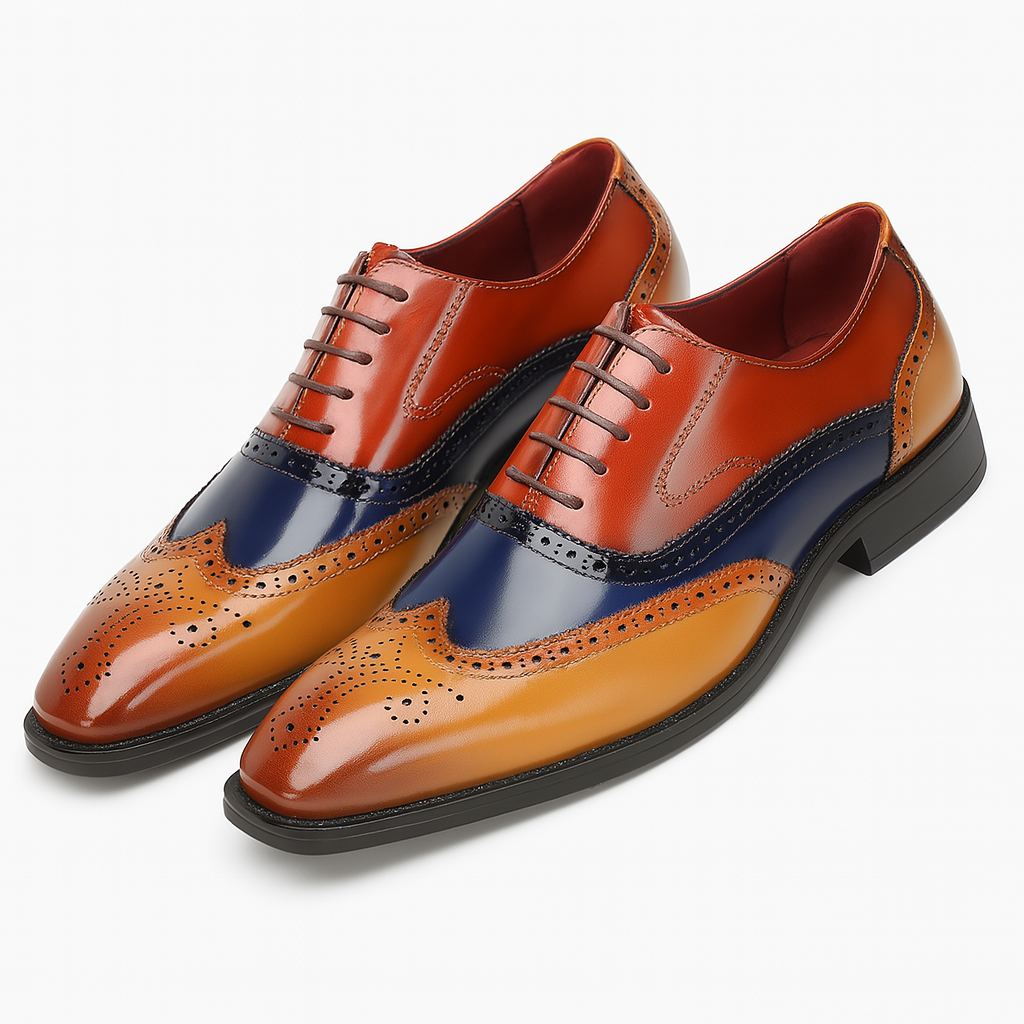 Glossy Wingtip Brogues for Men