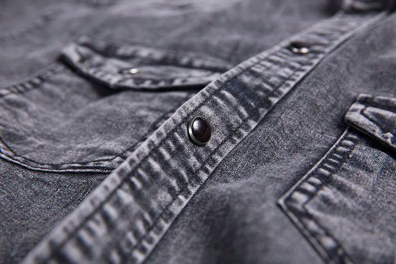 Pánská džínová košile s dlouhým rukávem | Zapínání na knoflíky