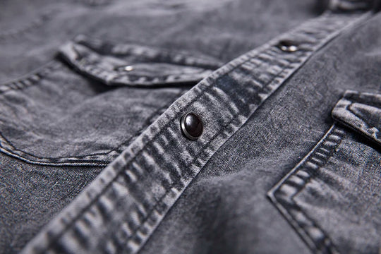 Pánská džínová košile s dlouhým rukávem | Zapínání na knoflíky