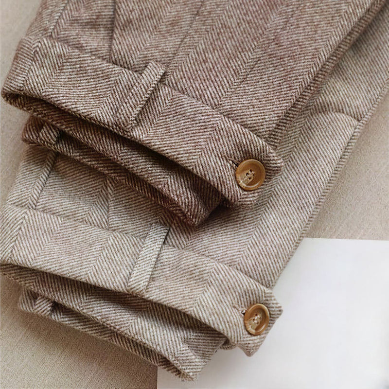 Pantalon à taille haute pour homme avec motif chevrons