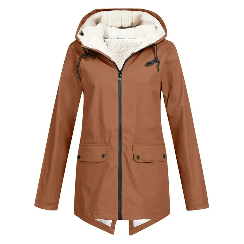 Hooded Parka Coat with Lining for Women