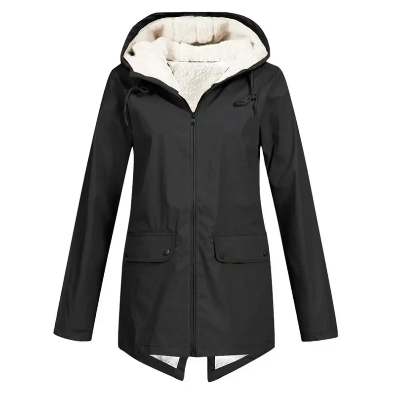 Hooded Parka Coat with Lining for Women