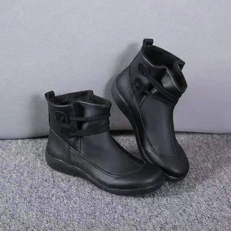 Hook Strap Ankle Boots for Women