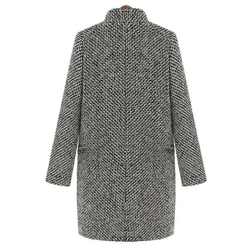 Houndstooth Tailored Winter Coat for Women