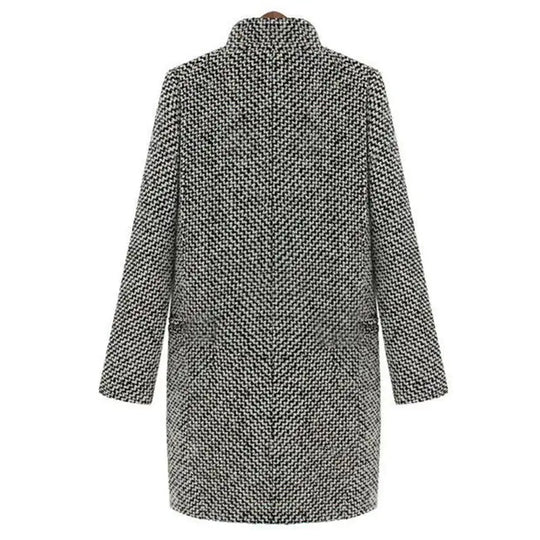 Houndstooth Tailored Winter Coat for Women
