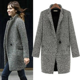 Houndstooth Tailored Winter Coat for Women
