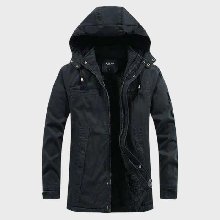 Izolovaná cargo bunda s kapucňou a vreckami pre mužov