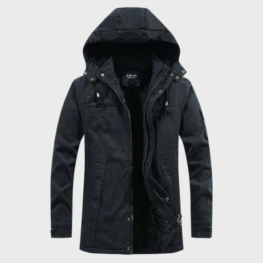 Izolovaná cargo bunda s kapucňou a vreckami pre mužov