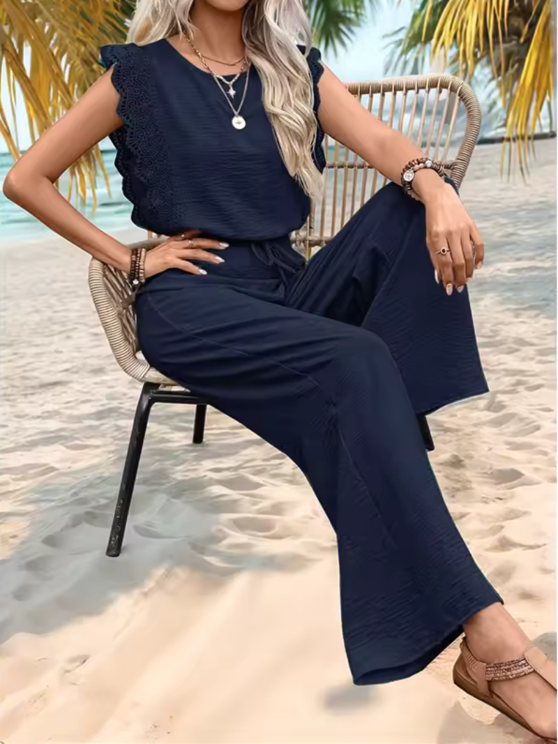 Lace-Trim Sleeveless Jumpsuit for Women