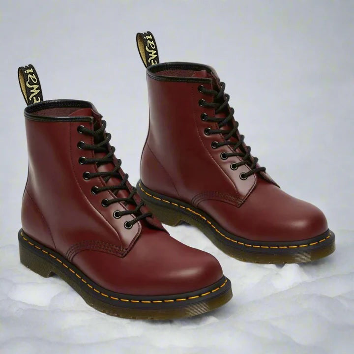 Lace-Up Ankle Boots Unisex – Structured Upper & Contrast-Stitched Sole