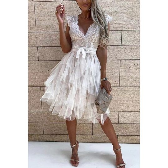 Lace Trim Sleeveless Dress for Women