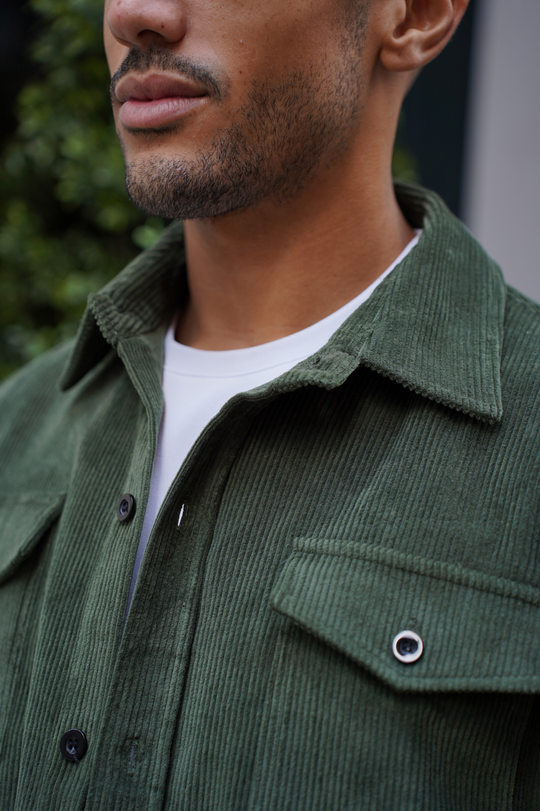 Long-Sleeve Shirt Men - Button-Up Front with Chest Flap Pockets