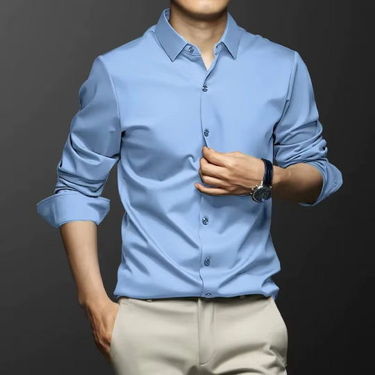 Long-Sleeve Shirt for Men – Structured Cut & Even Surface