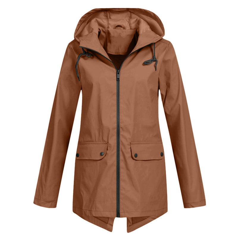 Long Hooded Raincoat for Women