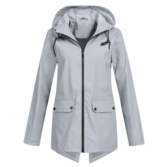 Long Hooded Raincoat for Women