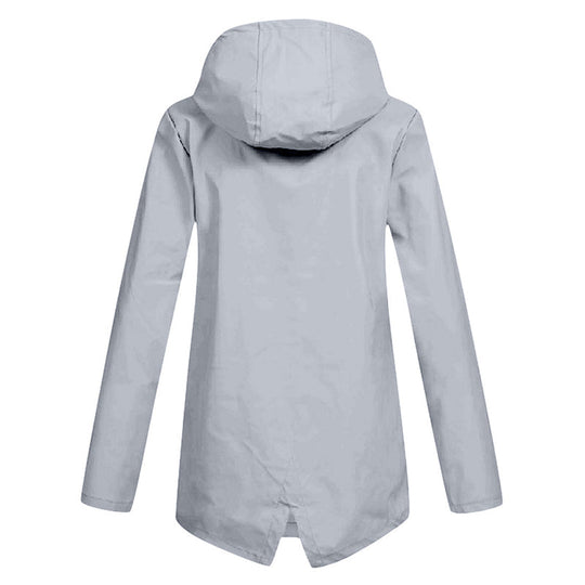 Long Hooded Raincoat for Women
