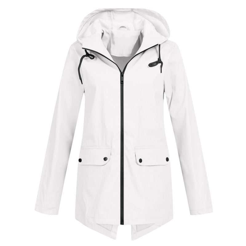 Long Hooded Raincoat for Women