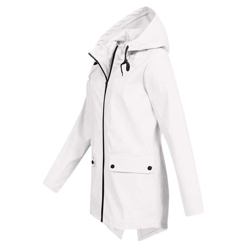 Long Hooded Raincoat for Women