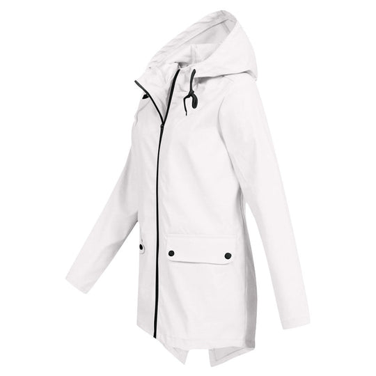 Long Hooded Raincoat for Women