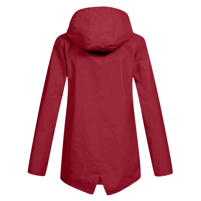 Long Hooded Raincoat for Women