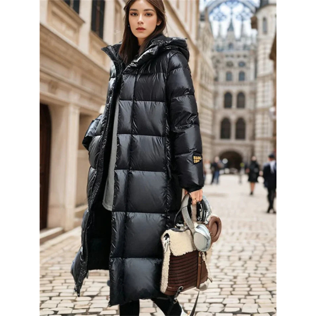 Long Padded Blend Winter Coat for Women