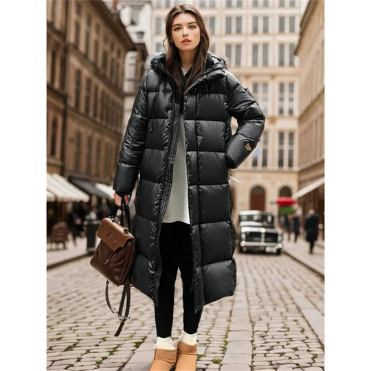 Long Padded Blend Winter Coat for Women