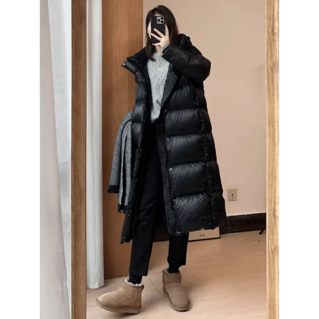 Long Padded Blend Winter Coat for Women