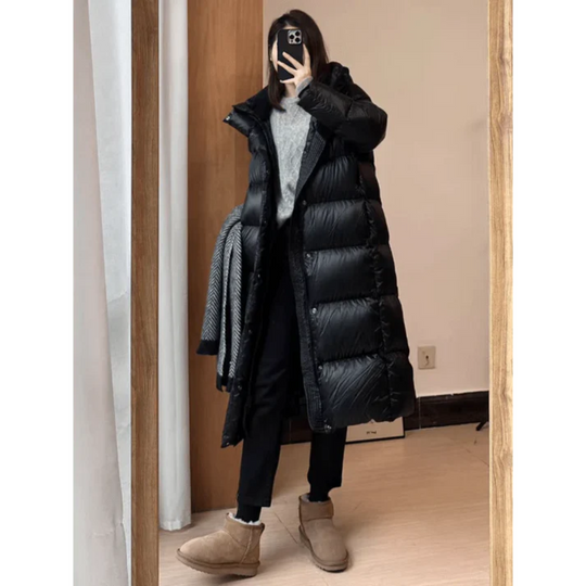 Long Padded Blend Winter Coat for Women
