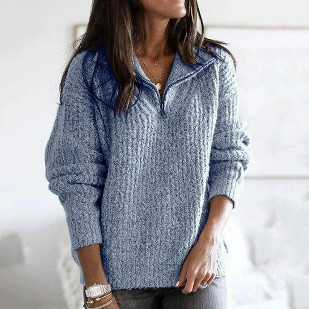 Long Sleeve Half-Zip Sweater for Women