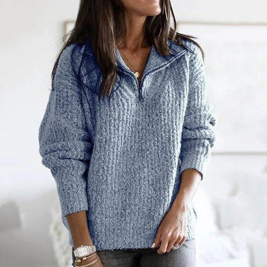 Long Sleeve Half-Zip Sweater for Women
