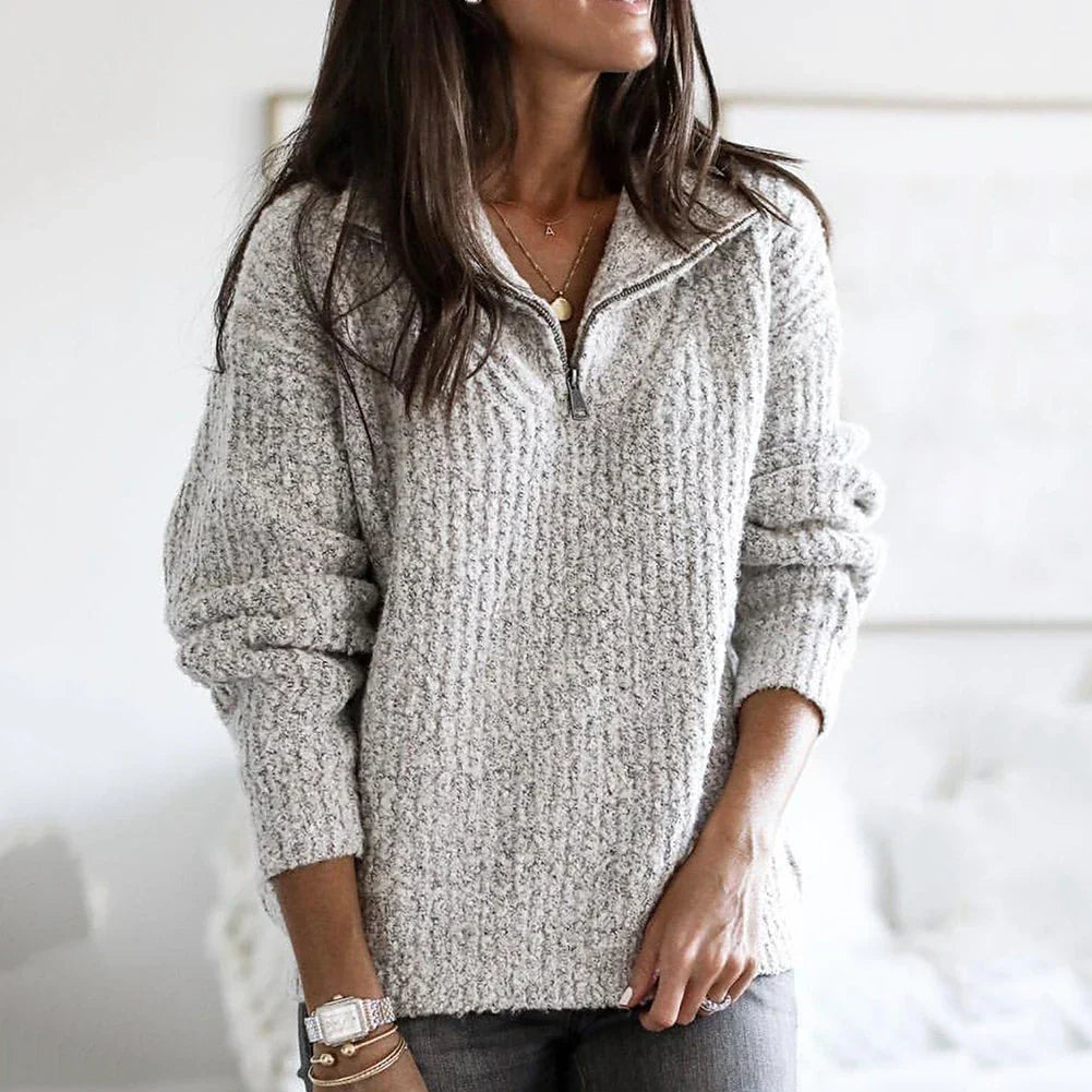 Long Sleeve Half-Zip Sweater for Women