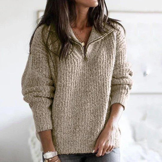 Long Sleeve Half-Zip Sweater for Women