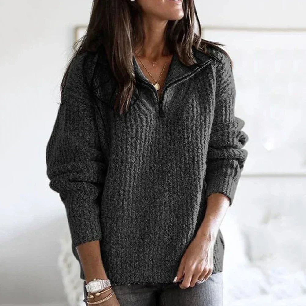 Long Sleeve Half-Zip Sweater for Women