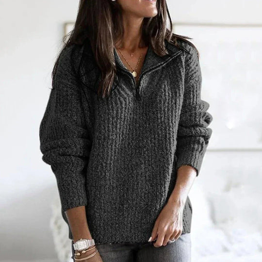 Long Sleeve Half-Zip Sweater for Women
