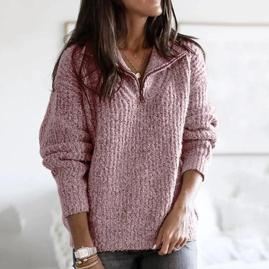 Long Sleeve Half-Zip Sweater for Women