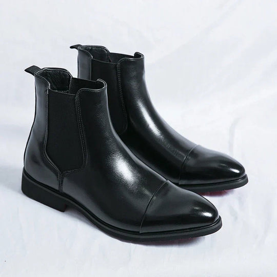 Men’s Chelsea Boots - Shiny Upper & Elastic Side Insets