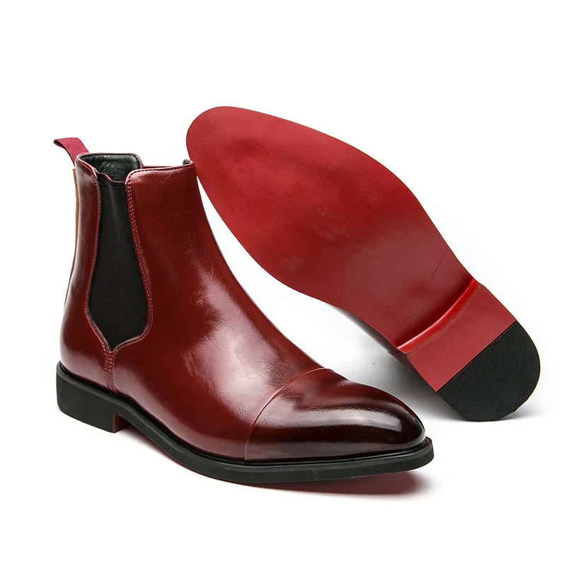 Men’s Chelsea Boots - Shiny Upper & Elastic Side Insets