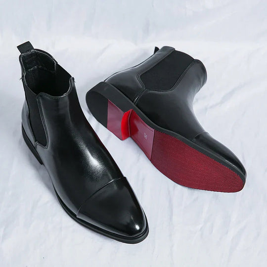 Men’s Chelsea Boots - Shiny Upper & Elastic Side Insets